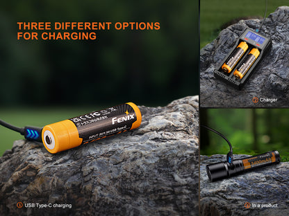 Battery 18650 3400mAh USB C Rechargeable