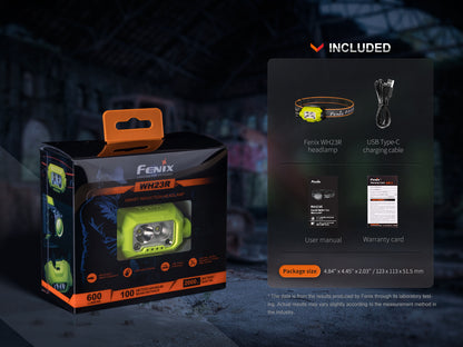 Fenix WH23R Headlamp packaging inclusions