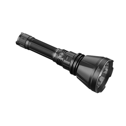 Black Fenix HT18R V2.0 Flashlight on a white background