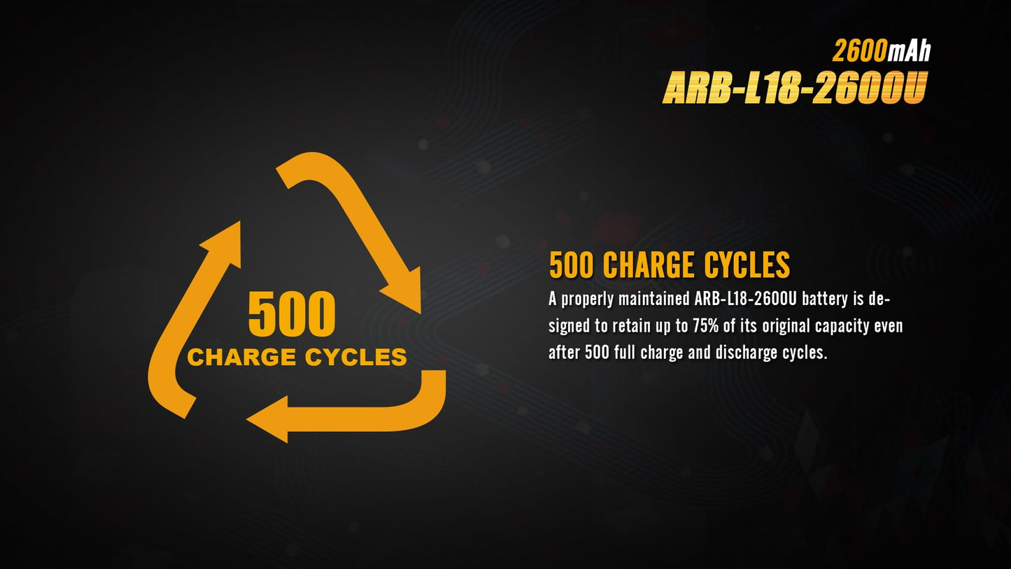 Rechargeable Battery 18650 2600mAh USB