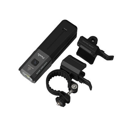 Black Fenix BC22R Bike Light set with mounting bracket on a white background