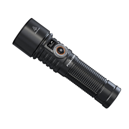 Black Fenix LD45R Flashlight with visible brand logo on a white background