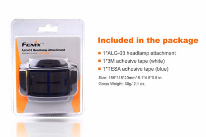Black helmet mount packaging with inclusions. 