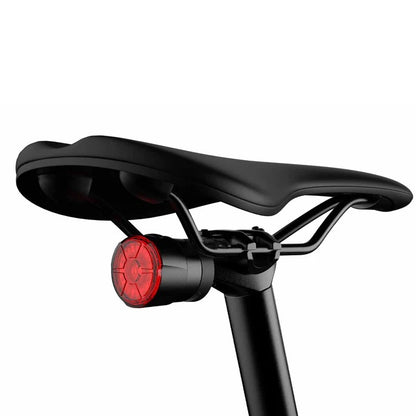 Fenix BC06R Tail Light mounted to a bicycle saddle. 