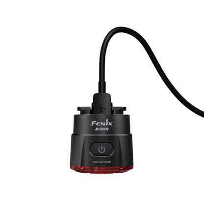 Fenix BC06R Tail Light being fast charged with an USB C cable