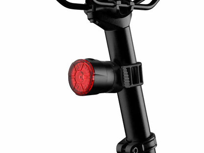 Fenix BC06R Tail Light mounted to a bicycle saddle post.  