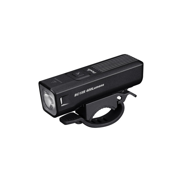 Fenix BC15R Bike Light with 400 lumen rating on a white background