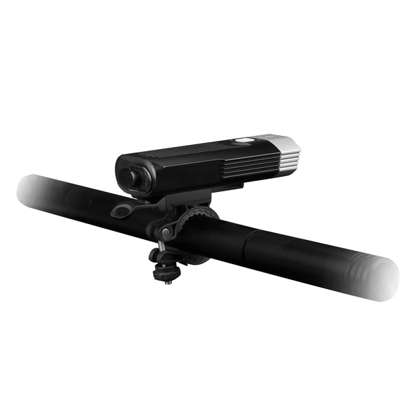 Fenix BC30 V2.0 Bike Light mounted on bike handlebar 