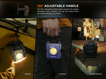 Fenix CL27R Lantern has adjustable easy to carry handle 