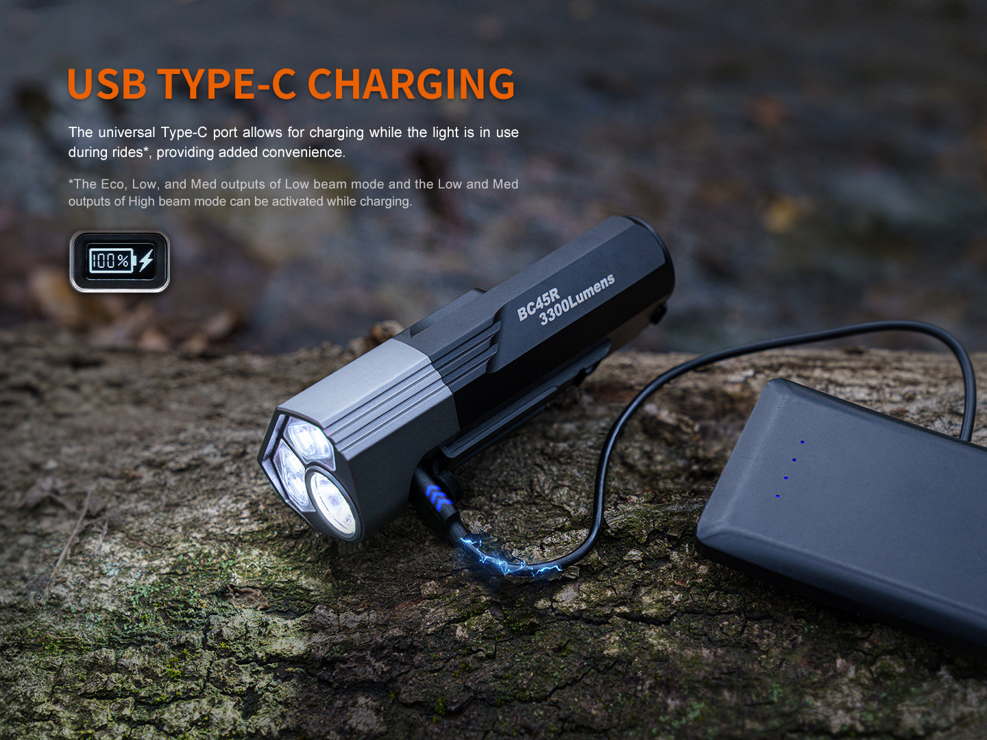 Bike Light BC45R, black (3300 lumens)