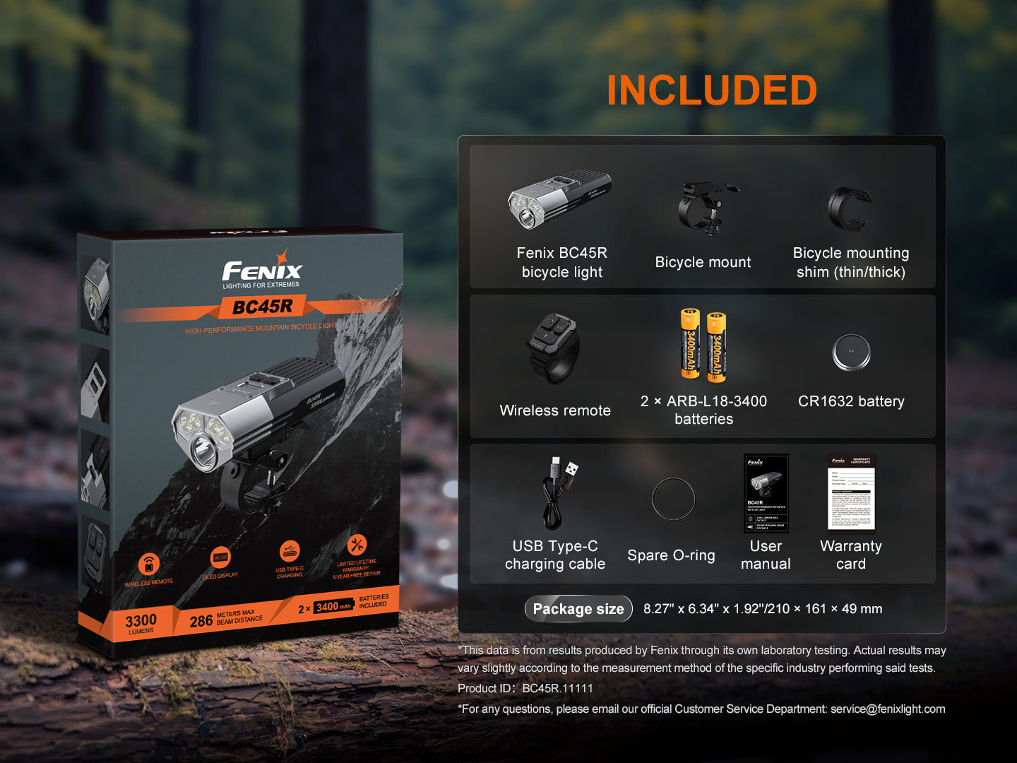 Bike Light BC45R, black (3300 lumens)