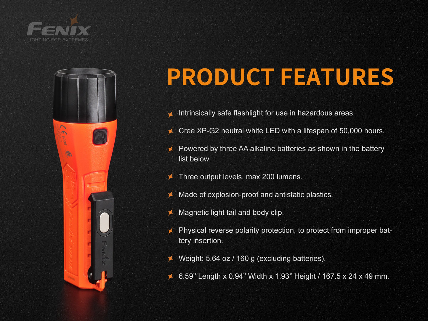 WF11E Torch - Intrinsically Safe (200 lumens)