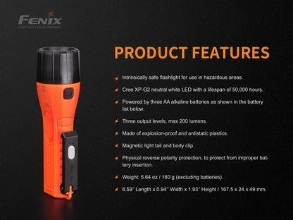 WF11E Torch - Intrinsically Safe (200 lumens)