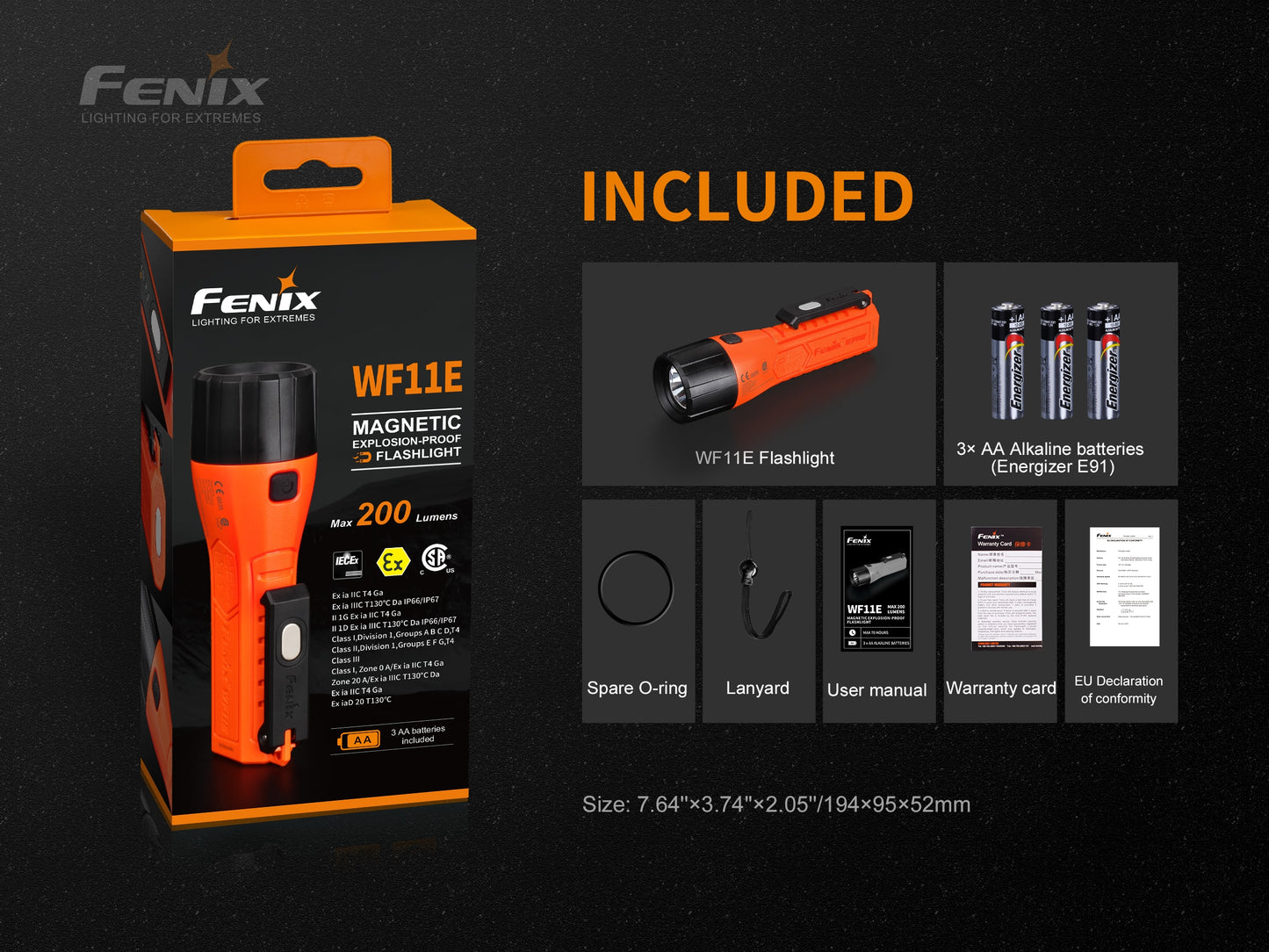 WF11E Torch - Intrinsically Safe (200 lumens)