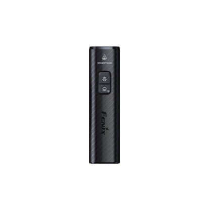 Black Fenix BC28R Rechargeable Bike Light on a white background