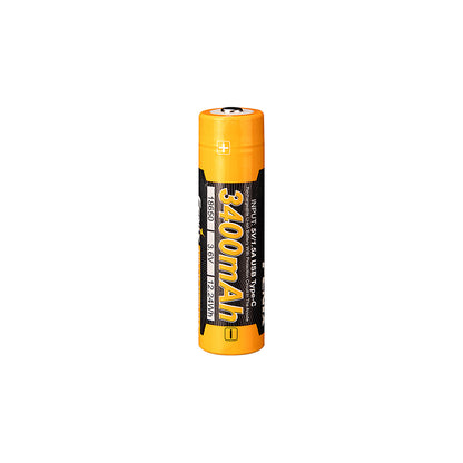 Battery 18650 3400mAh USB C Rechargeable